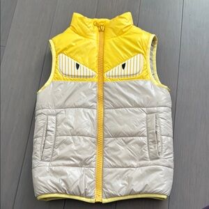 Fendi Yellow and Cream Quilted Vest
